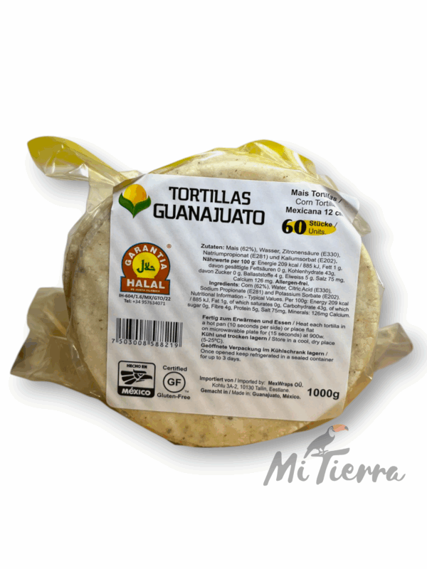 Guanajuato Tortilla de Maíz 12cm 1kg
